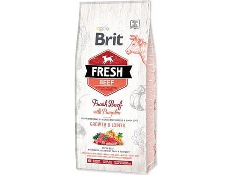12kg super premium holistic dog food made with fresh beef, pumpkin, buckwheat, and rosemary. Ideal for puppies and junior large breeds (3–24 months, 25 kg+), it contains 40% fresh meat and ancient grains. Gluten-free and free from soy, corn, and artificial additives, it provides complete nutrition for healthy bones and joints