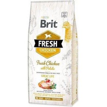 12kg super premium holistic dog food with 40% fresh chicken, potatoes, buckwheat, and herbs. Made with natural ingredients and ancient grains, this gluten-free formula enhances flavor and aroma, offering complete nutrition for adult dogs
