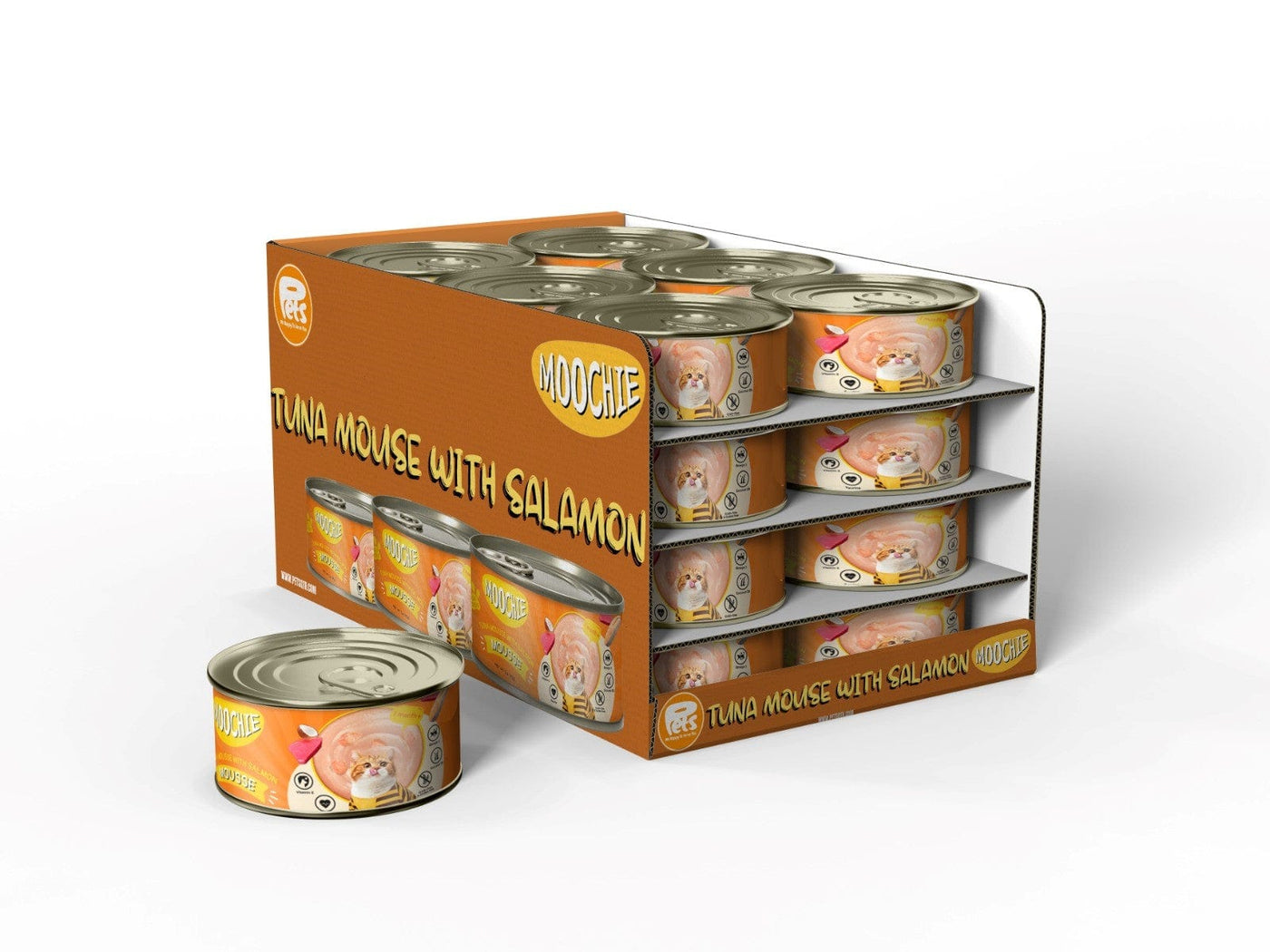 Moochie Tuna Mousse With Salmon Mousse 24X85G. Can