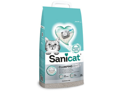 Sanicat Clumping White Unscented 8 L
