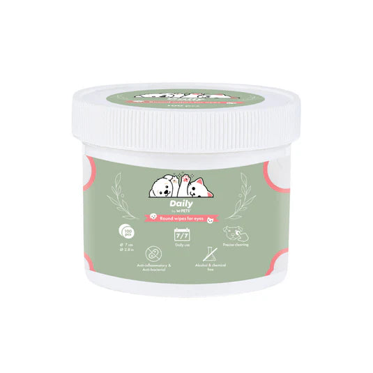 Container with a green label featuring cartoon characters on a white background