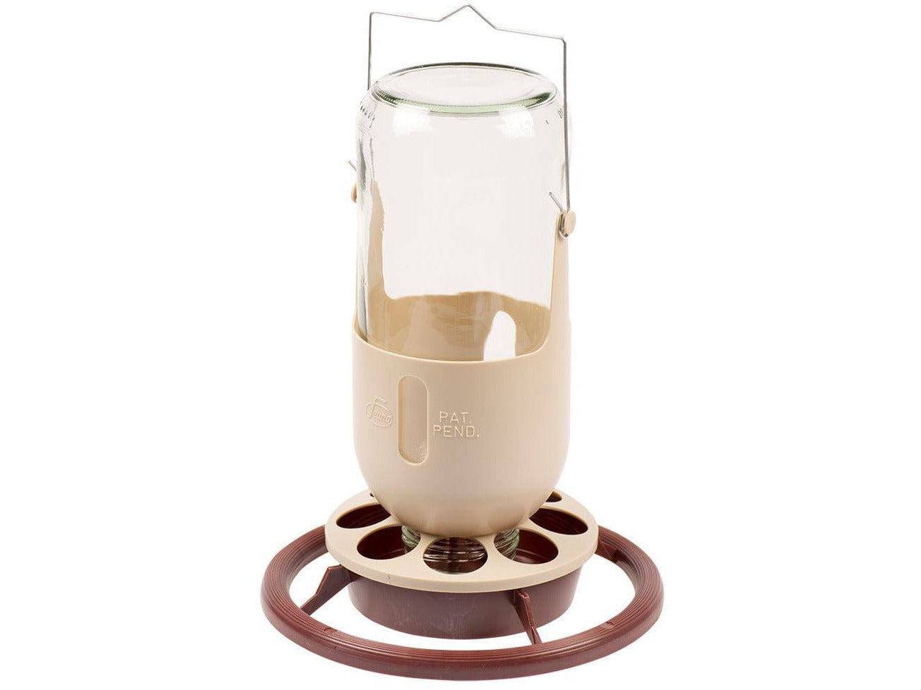 MINE LAMP FEEDER PLAST. HOLDER WITH GLASS JAR 1L brown/beige