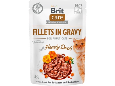 Brit Care Cat Fillets in Gravy with Hearty Duck  85 g