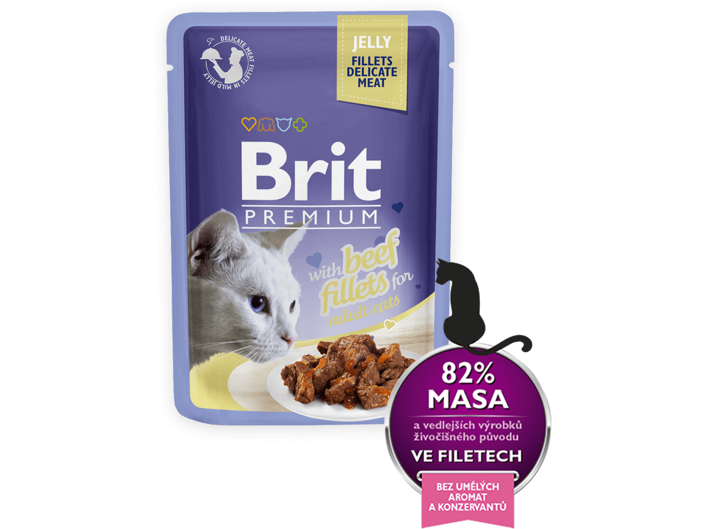 Brit Premium Cat Delicate Fillets in Jelly with Beef 85 g