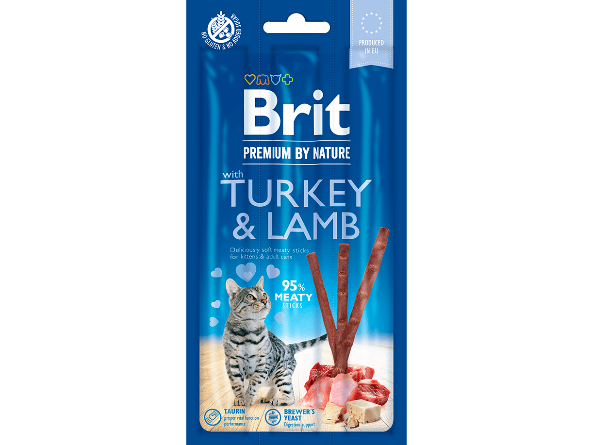 Brit Premium by Nature Cat Sticks with Turkey & Lamb (3 sticks)