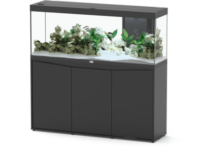 حوض السمك الرائع 150x40x61 LED 2.0 + خزانة ثلاثية الدفع - أسود