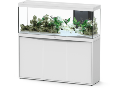 حوض السمك الرائع 150x40x61 LED 2.0 + خزانة ثلاثية الدفع - أبيض