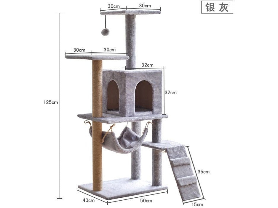 Cat Tree & Scratching Grey Beige 50*40*125