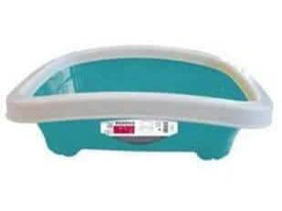 2-MEMPHIS - CAT LITTER TRAY WITH RIM TURQUOISE, GREEN & PURPLE