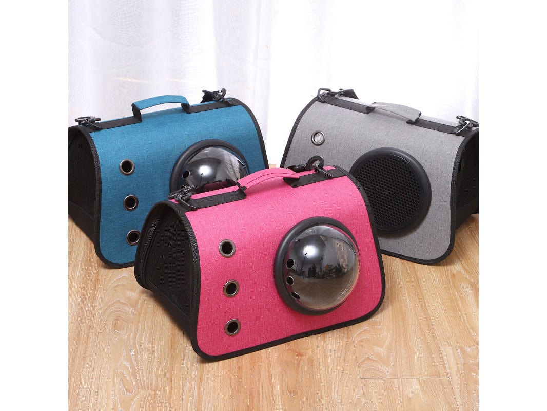 Three-Hole Breathable Linen Space Cover Foldable Cat Bagpet Carriers 40*25*25Cm
