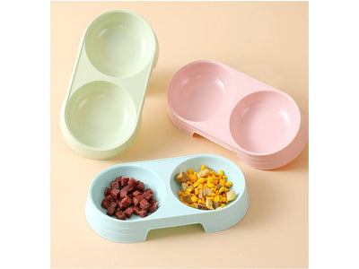 Ins Macaron Oval Pet Double Bowl 23*12*3.7Cm