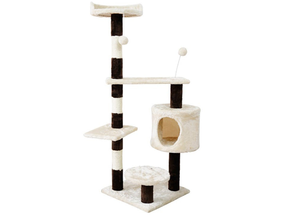 Cat Tree & Scratching Beige+Brown Light Grey 40*40*112