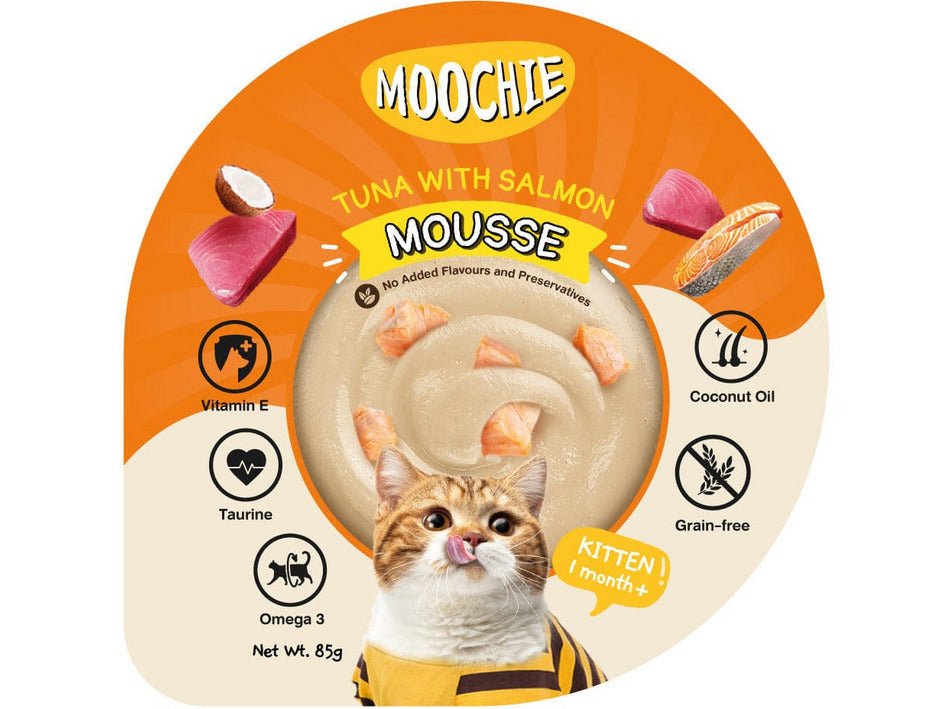 MOOCHIE MOUSSE TUNA WITH SALMON 12x85g Cups