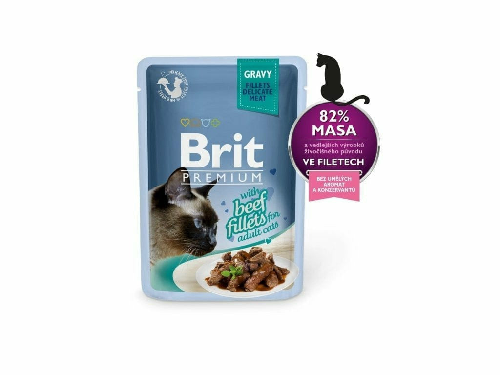Brit Premium Cat Delicate Fillets in Gravy with Beef 85 g