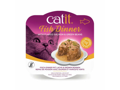 Catit Fish Dinner, Salmon & Green Beans 80 g, 6pcs/box