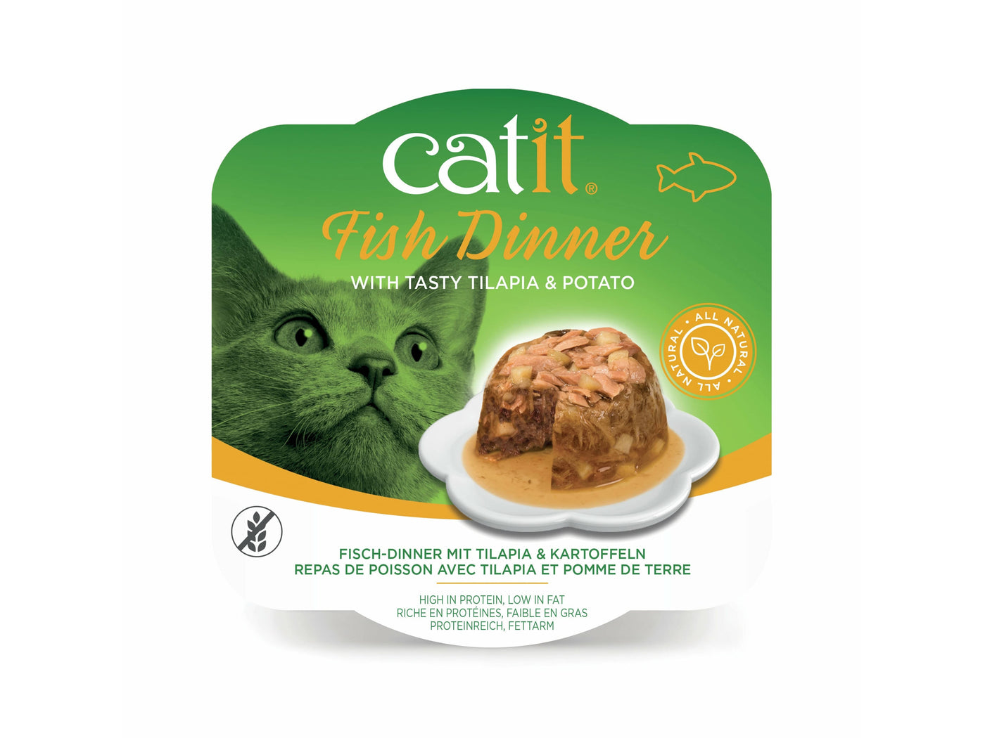 Catit Fish Dinner, Tilapia & Potato 80 g, 6pcs/box