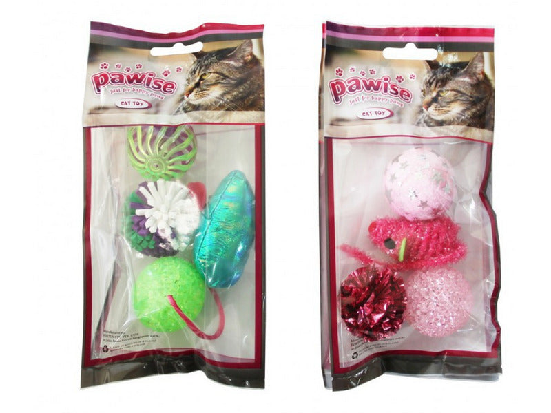 PAWISE 4pk cat toy asst