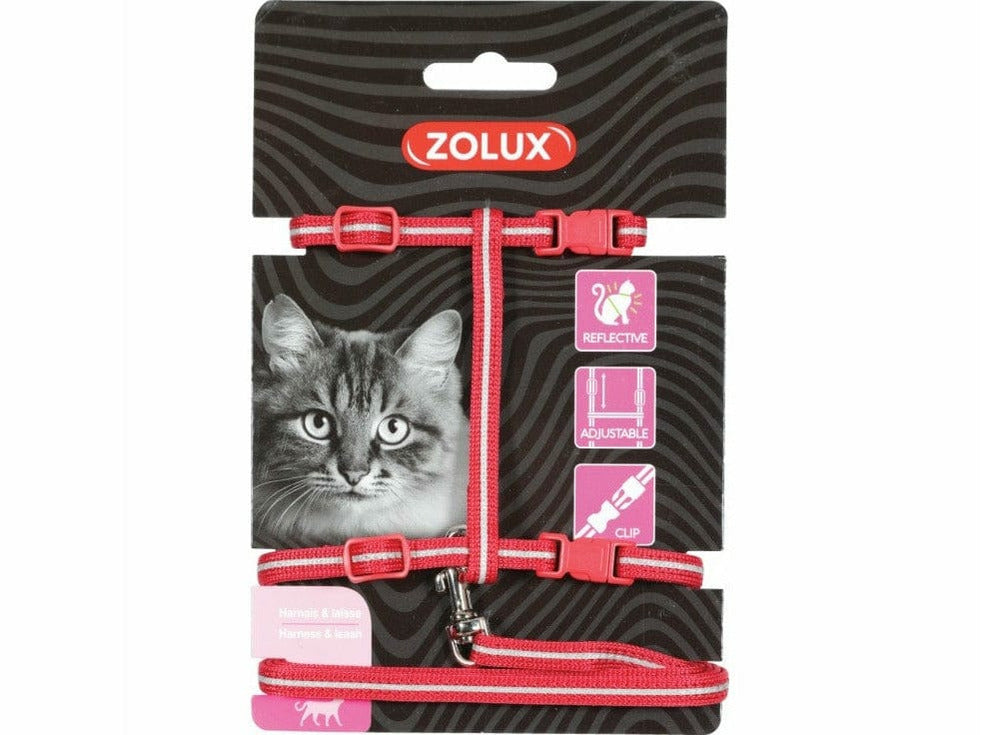 CAT HARNESS & LEASH KIT - RED