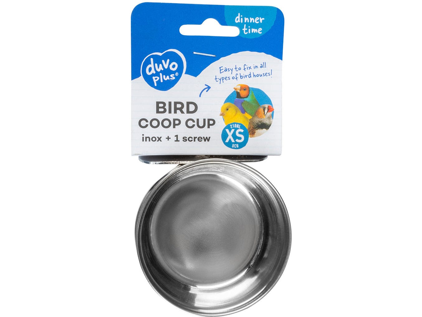 Stainless Steel Coop Cup with 1 Screw for Birds