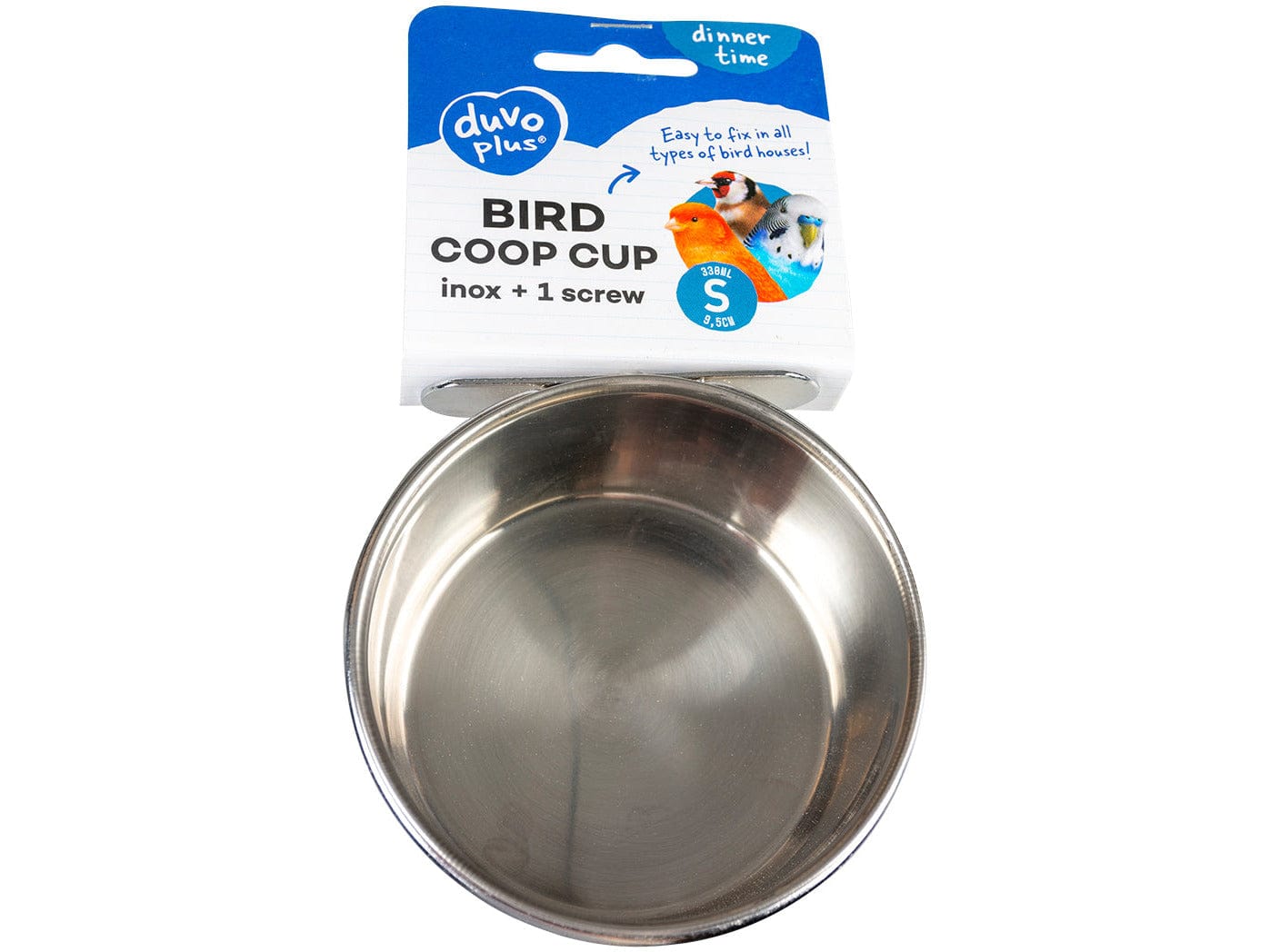 Stainless Steel Coop Cup with 1 Screw for Birds Small