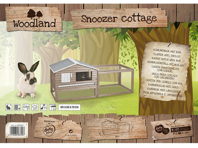 Woodland Rabbit Hutch Snoozer Cottage 161X60X73Cm