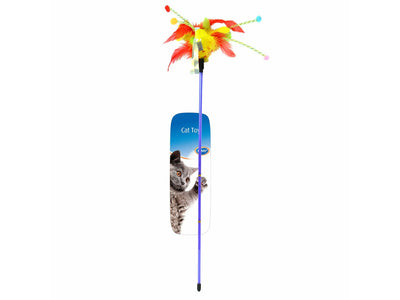 Assortment Playing Rod with Feathers - Mixed Colors (62x3x1.5cm)