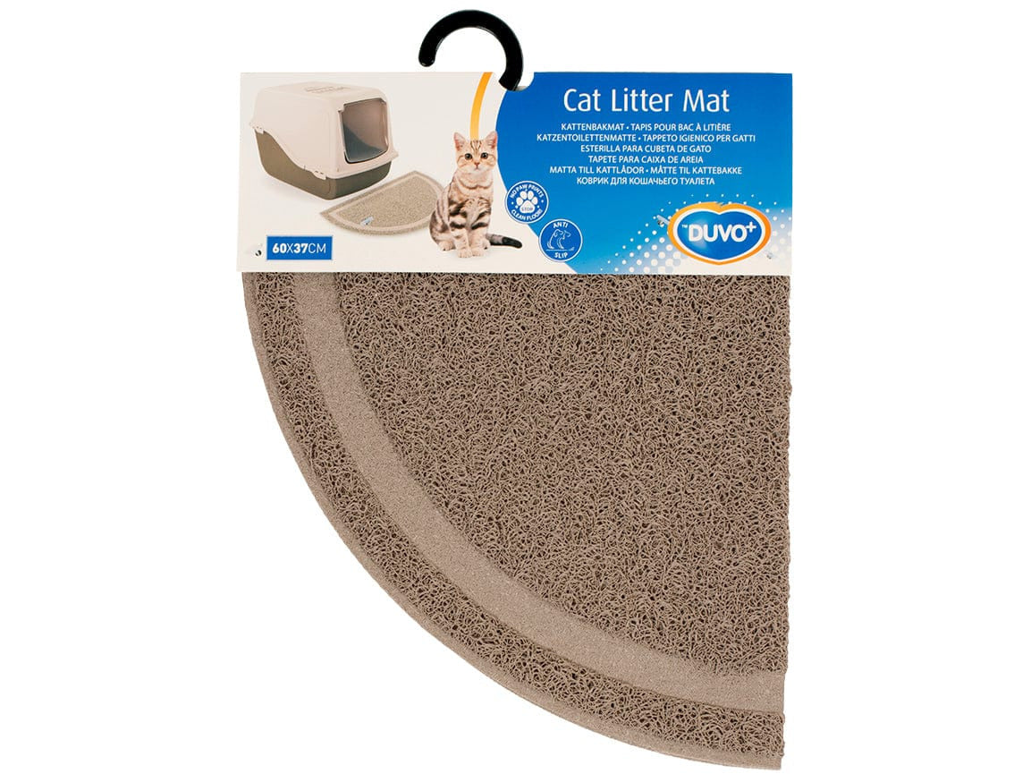 Cat Litter Mat Half-Round 60x37cm grey
