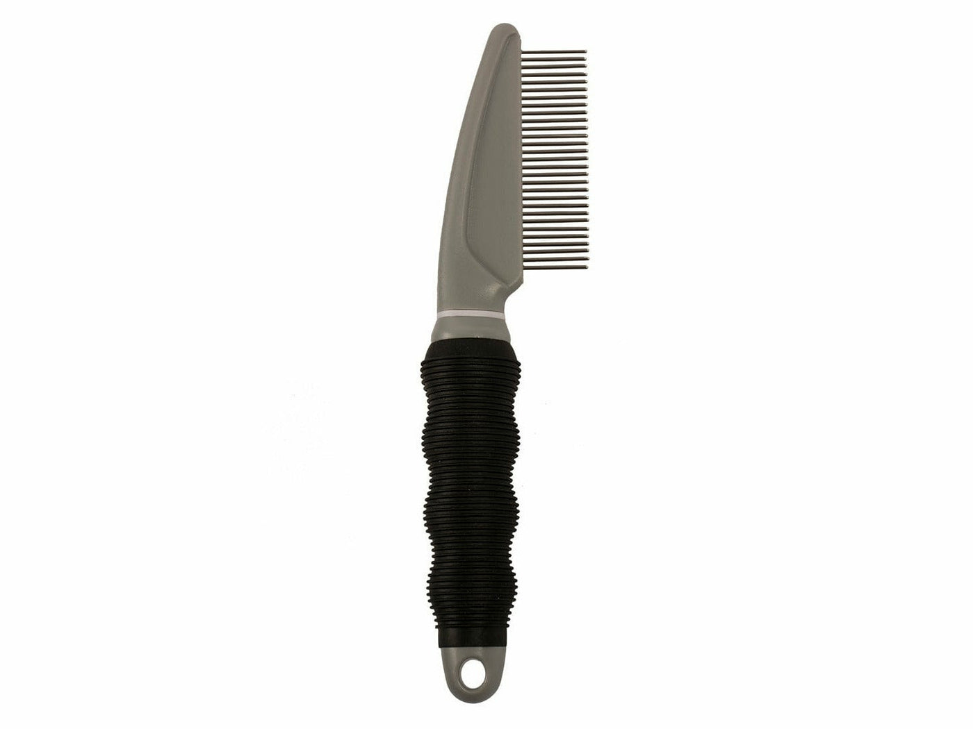 Duo detangling comb: wide and narrow toothed 35+18 pins black/grey