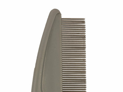 Narrow toothed flea comb 68 pins black/grey