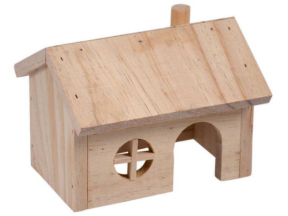 Small Animal Wooden Lodge Gable Roof 15X11X12Cm