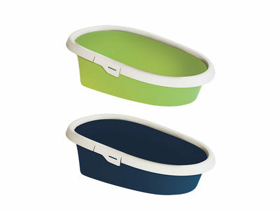 Litter Tray Excalibur With Rim 43x31x14cm night blue/bitter green