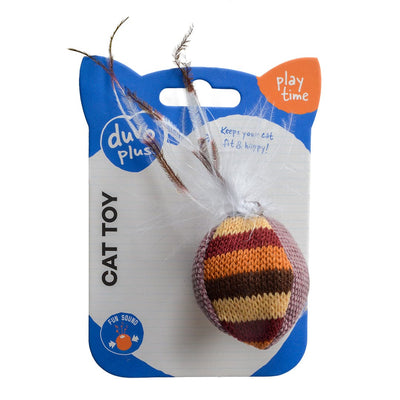 Knitted feather ball 16x4x4cm brown
