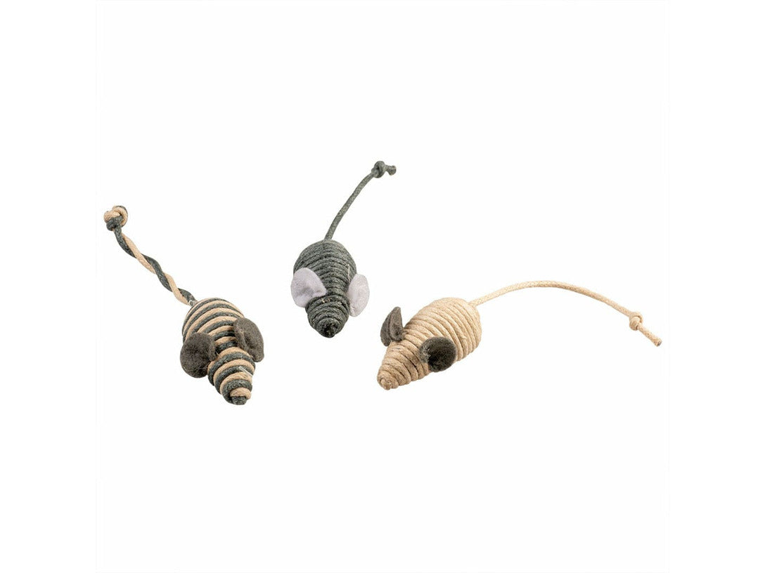 Rope Small Mice 3pc - 14x2x1.5cm Grey