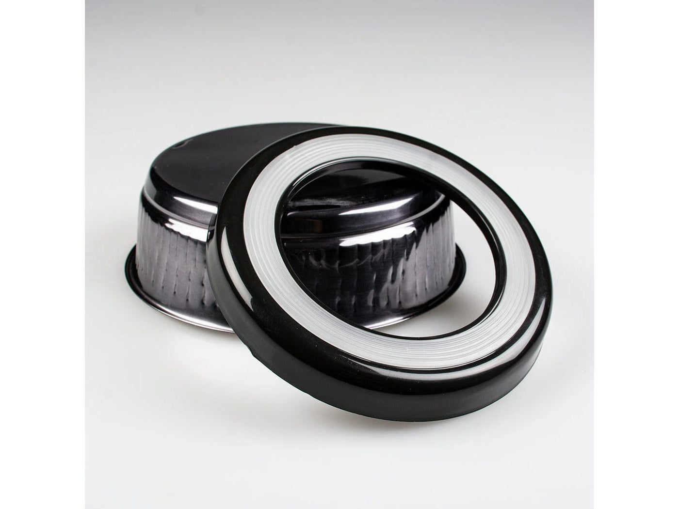 FEEDING BOWL GLOSSY FIX M - 16,5x16,5x5,7cm black