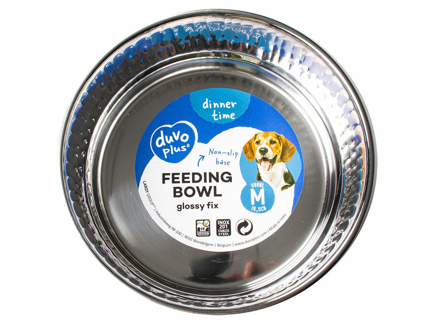 FEEDING BOWL GLOSSY FIX M - 16,5x16,5x5,7cm black