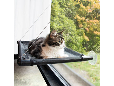 WINDOW HAMMOCK FOR CATS 66x40x2,5cm black
