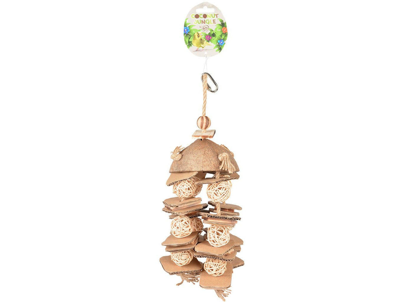 Natural bird toy with balls