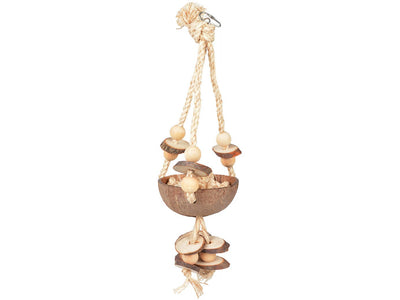 Coconut Jungle Swing With Sisal & Wooden Blocks 46X15X13Cm Wood-Coloured