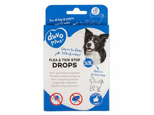 Flea & tick stop anti-parasite drops dog 5x2ml