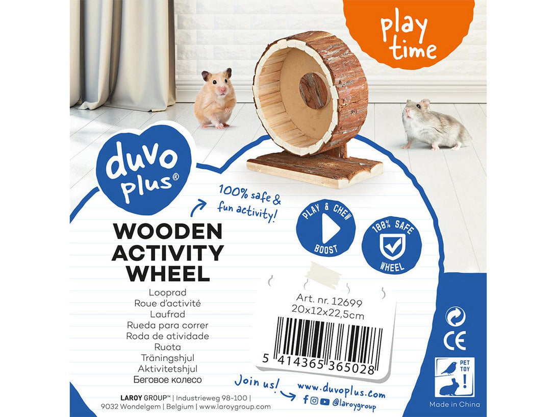 Wooden Activity Wheel In Bark 20X12X22,5Cm