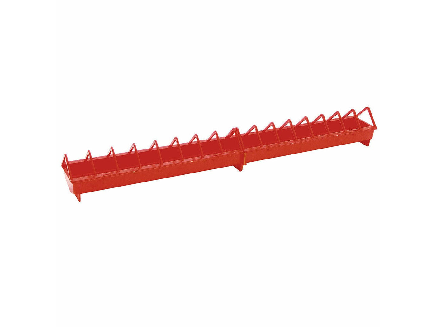PLASTIC POULTRY FEEDER WIRE GRILL S - 51x12x12,5cm red