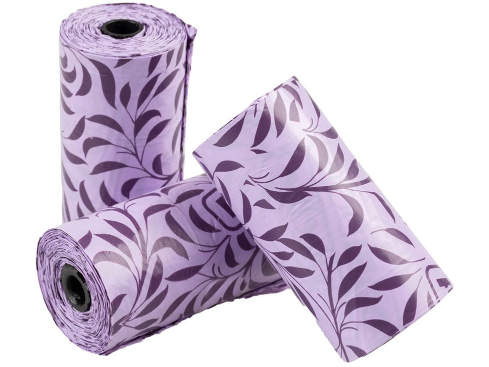 Poo bags Spice lavender 4x15st - 32x19cm purple