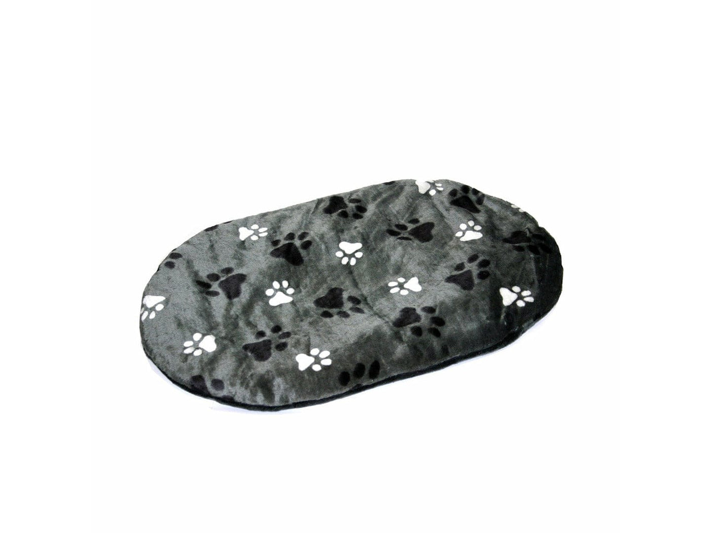 Oval cushion with paw print 54x35x5cm grey