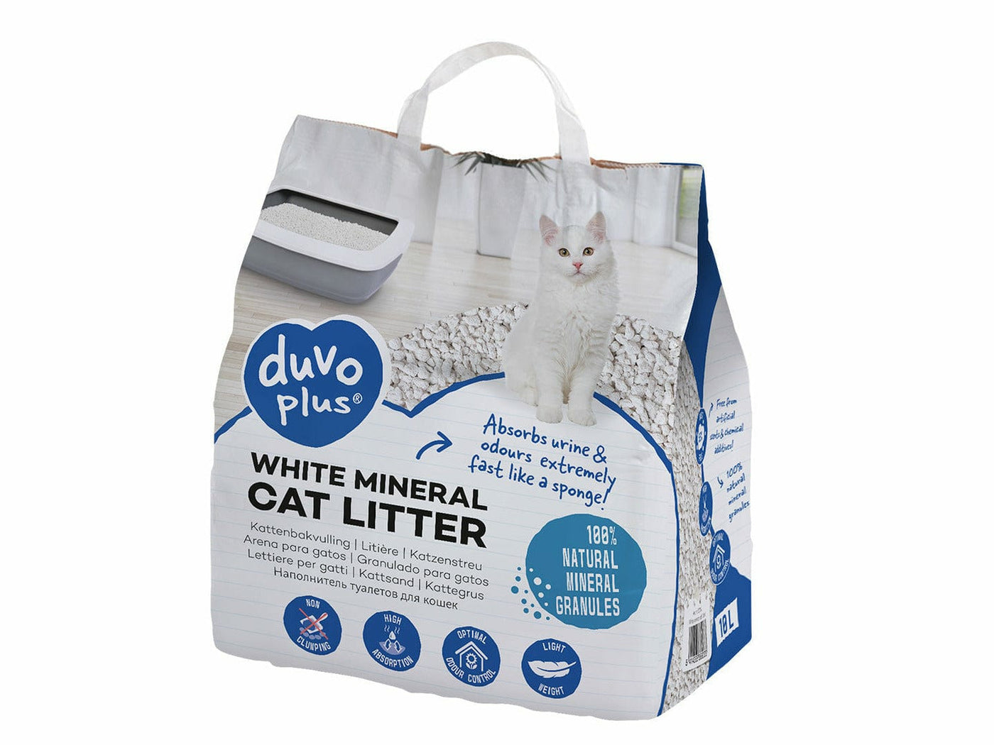 White mineral cat litter 10L