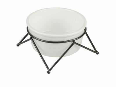 Feeding bowl Stone UP zigzag 850ml - 16,3x16,3x8cm white/black