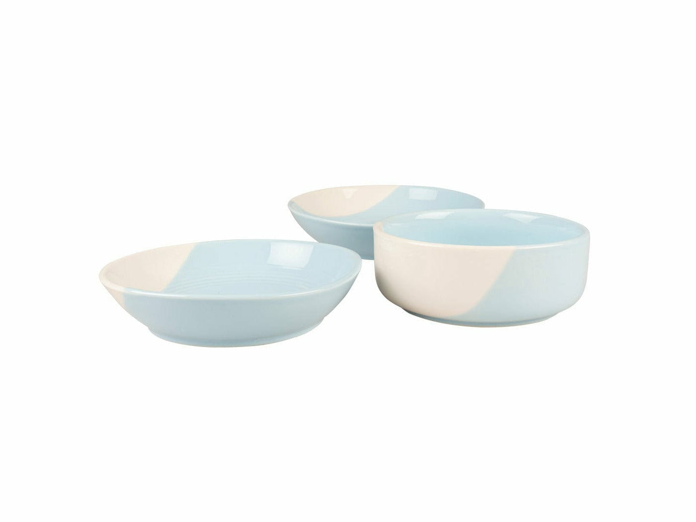 Feeding bowl Stone grace 600ml - 14,5x14,5x5,5cm blue/white