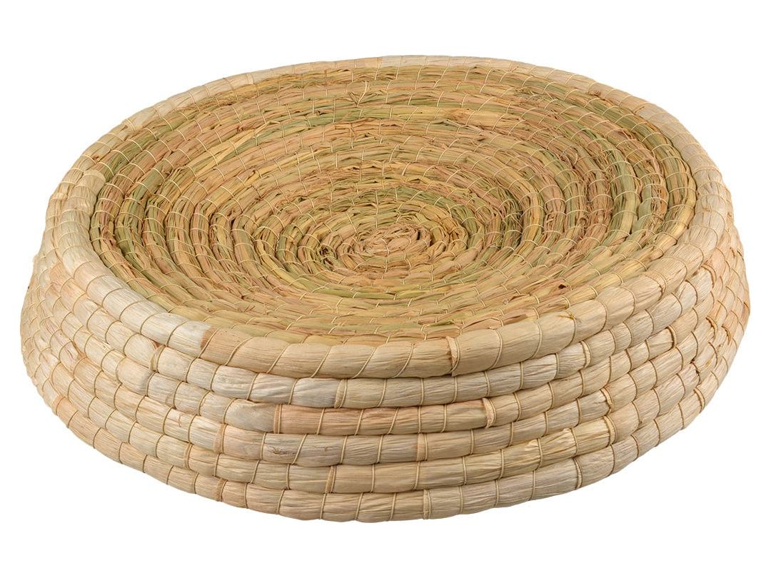 Corn straw pouf Siesta cream 45x45x7,5cm beige