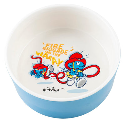 Fire brigade Smurfs feeding bowl 1500ml - 19x19x7,5cm white/blue