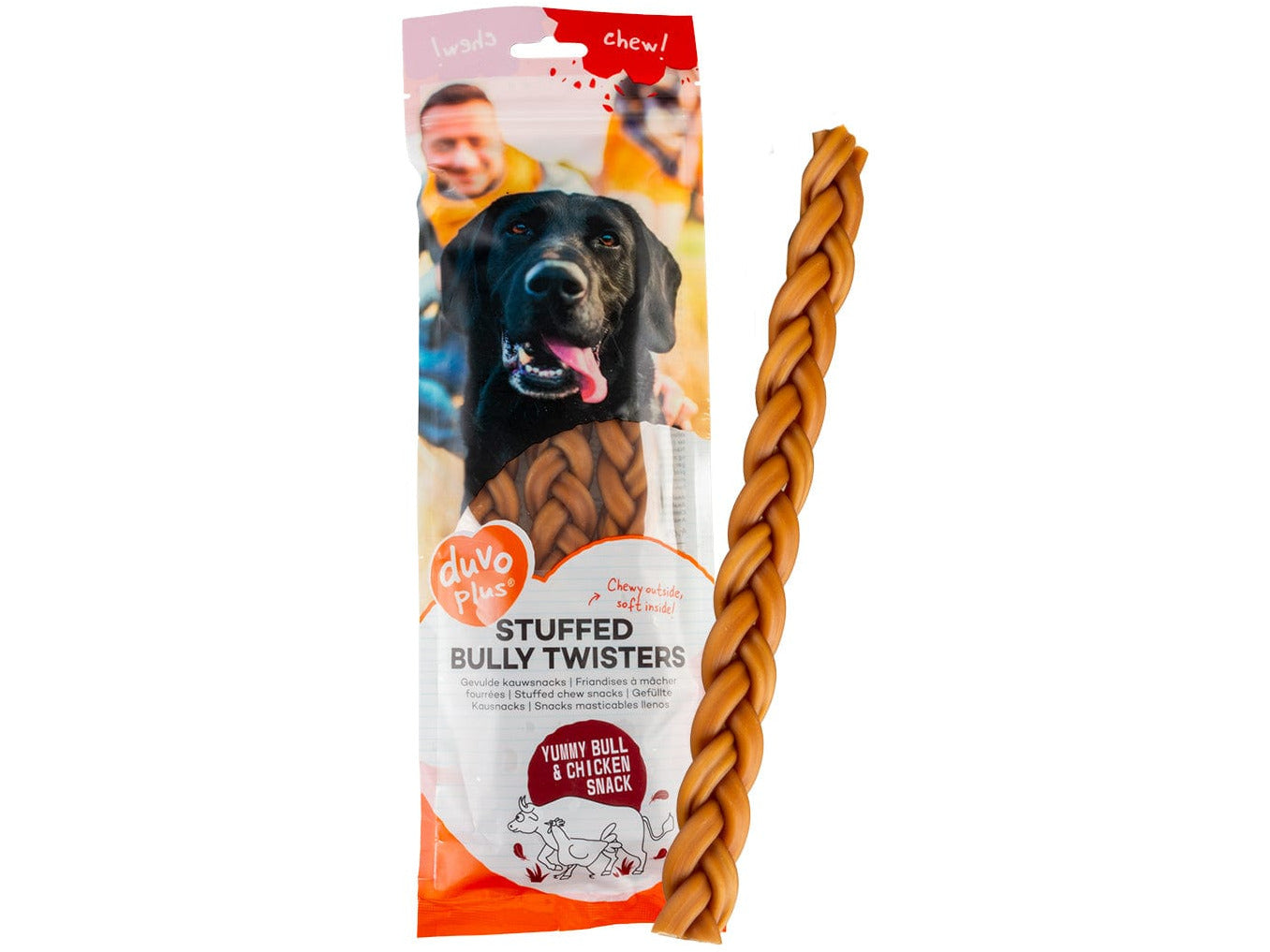 Stuffed chew snacks with bull's pizzle &amp; chicken