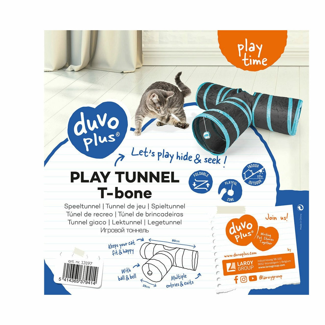Play Tunnel T-Bone 80x25cm Blue/Black